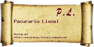 Pacurariu Lionel névjegykártya